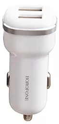 Автомобильное зарядное устройство Borofone BZ13 Extram 2.4a 2xUSB-A ports car charger white - фото Автомобильное зарядное устройство Borofone BZ13 Extram 2.4a 2xUSB-A ports car charger white
