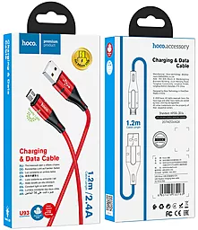 Кабель Hoco U93 Shadow USB-A - micro USB 12w 2.4a 1.2м cable Red - миниатюра 5 Кабель Hoco U93 Shadow USB-A - micro USB 12w 2.4a 1.2м cable Red - миниатюра 5