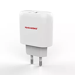 Сетевое зарядное устройство с быстрой зарядкой Marakoko MA15 1USB QC3.0 18W White - миниатюра 3