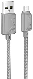 Кабель Hoco X113 USB-A - micro USB 12w 2.4a 1м cable gray - фото Кабель Hoco X113 USB-A - micro USB 12w 2.4a 1м cable gray