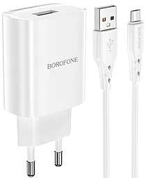 Сетевое зарядное устройство Borofone BN1 Innovative 2.1a home charger + micro USB cable white - фото Сетевое зарядное устройство Borofone BN1 Innovative 2.1a home charger + micro USB cable white
