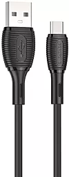 Кабель USB Borofone BX86 Advantage Silicone 12W 2.4A micro USB Cable Black