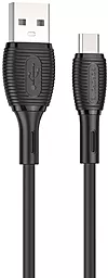 Кабель Borofone BX86 Advantage Silicone USB-A - micro USB 12w 2.4a 1м cable Black - фото Кабель Borofone BX86 Advantage Silicone USB-A - micro USB 12w 2.4a 1м cable Black