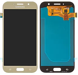 Дисплей Samsung Galaxy A7 A720 2017 с тачскрином, (OLED), Gold