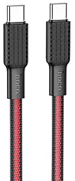 Кабель USB PD Hoco X69 Jaeger 60W USB Type-C - Type-C Cable Red/Black
