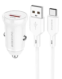 Автомобильное зарядное устройство Borofone BZ18 18w QC3.0 home charger + USB-C cable white - фото Автомобильное зарядное устройство Borofone BZ18 18w QC3.0 home charger + USB-C cable white