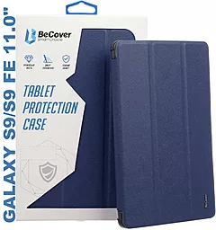 Чехол-книжка Soft Edge BeCover с креплением для стилуса для Samsung Galaxy Tab S9, S9 FE 11.0" Deep Blue (710439) - фото Чехол-книжка Soft Edge BeCover с креплением для стилуса для Samsung Galaxy Tab S9, S9 FE 11.0" Deep Blue (710439)