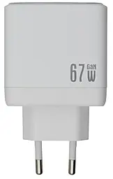 Сетевое зарядное устройство Monoko MAC076 67w PD/QC 2xUSB-C/USB-A ports fast charger white - фото Сетевое зарядное устройство Monoko MAC076 67w PD/QC 2xUSB-C/USB-A ports fast charger white