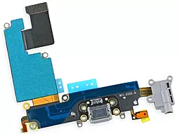 Нижний шлейф Apple iPhone 6 Plus с разъемом зарядки, наушников и микрофоном Original Space Gray - миниатюра 3