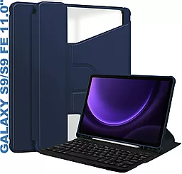 Чехол для планшета BeCover с безпроводной клавиатурой для Samsung Galaxy Tab S9, S9 FE Deep Blue (710427) - фото Чехол для планшета BeCover с безпроводной клавиатурой для Samsung Galaxy Tab S9, S9 FE Deep Blue (710427)