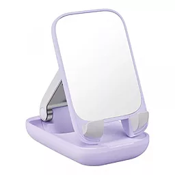 Настольный держатель Baseus Seashell Series Folding Phone Stand Nebula with Mirror Purple B10551501511-00 - фото Настольный держатель Baseus Seashell Series Folding Phone Stand Nebula with Mirror Purple B10551501511-00