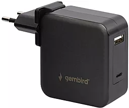 Сетевое зарядное устройство Gembird 60w PD USB-C/USB-A ports fast charger ports charger + adapter and cable black (NPA-PD60-01) - фото Сетевое зарядное устройство Gembird 60w PD USB-C/USB-A ports fast charger ports charger + adapter and cable black (NPA-PD60-01)