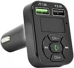 Автомобільний зарядний пристрій з FM трансмітером Voltronic A9 15.5W 3.1A USB-A Black