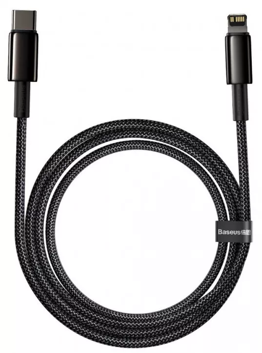 Кабель USB Baseus Tungsten Gold Fast Type-C - Lightning Cable 2м Black (CATLWJ-A01) - фото 3