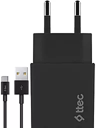 Сетевое зарядное устройство Ttec 2.1a home charger + USB-C cable black (2SCS20CS) - фото Сетевое зарядное устройство Ttec 2.1a home charger + USB-C cable black (2SCS20CS)