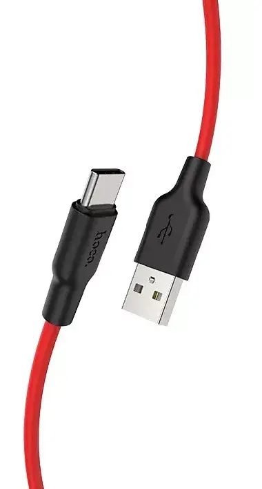 Кабель Hoco X21 Plus Silicone USB-A - Type-C 15w 3a 0.25м cable Red - фото 5