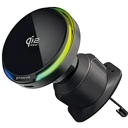 Держатель с беспроводной зарядкой Proove Spark Qi2.2 25W Black - фото Держатель с беспроводной зарядкой Proove Spark Qi2.2 25W Black