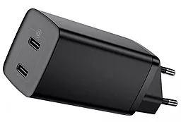 Сетевое зарядное устройство с быстрой зарядкой Baseus GaN2 Lite Quick Charger 2xUSB Type-C 65W Black (CCGAN2L-E01)