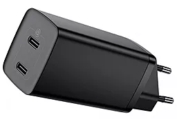 Сетевое зарядное устройство с быстрой зарядкой Baseus Lite 65w GaN2 PD 2xUSB-C ports fast charger black (CCGaN2L-E01) - фото Сетевое зарядное устройство с быстрой зарядкой Baseus Lite 65w GaN2 PD 2xUSB-C ports fast charger black (CCGaN2L-E01)