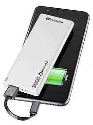 Повербанк CellularLine FreePower Slim 3000 White (FREEPSLIM3000W) - фото Повербанк CellularLine FreePower Slim 3000 White (FREEPSLIM3000W)