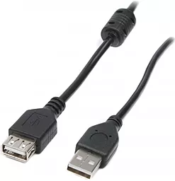 USB подовжувач 1.8м Maxxter USB 2.0 AM - AF з феритовим фільтром (UF-AMAF-6)