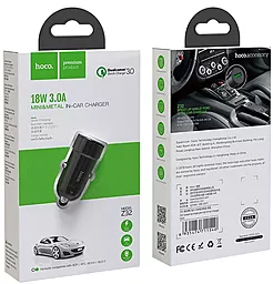 Автомобильное зарядное устройство Hoco Z32 18W 3.0A USB-A Black - миниатюра 5