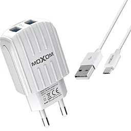 Мережевий зарядний пристрій MOXOM KH-48 2USB + micro USB Cable White