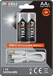 Аккумулятор PKCELL Rechargeable AA / R6 NiMH 2400mAh 2шт (AA-3600 USB-C) - фото Аккумулятор PKCELL Rechargeable AA / R6 NiMH 2400mAh 2шт (AA-3600 USB-C)