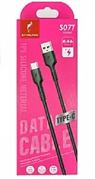 Кабель USB SkyDolphin S07T TPE High Elastic Line USB Type-C Cable Black - миниатюра 3