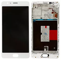 Дисплей OnePlus 3, 3T (A3000, A3003) с тачскрином и рамкой, (TFT), White - фото Дисплей OnePlus 3, 3T (A3000, A3003) с тачскрином и рамкой, (TFT), White