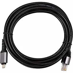 Сетевой Type-C - RJ-45 Ethernet кабель PowerPlant 3м чёрный (CA914920) - фото Сетевой Type-C - RJ-45 Ethernet кабель PowerPlant 3м чёрный (CA914920)
