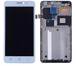 Дисплей Lenovo S850 с тачскрином и рамкой, оригинал, White - фото Дисплей Lenovo S850 с тачскрином и рамкой, оригинал, White