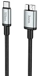 Кабель Hoco US10 USB Type-C - micro USB3.0 15w 3a 0.5м 5 gbps data cable black - фото Кабель Hoco US10 USB Type-C - micro USB3.0 15w 3a 0.5м 5 gbps data cable black