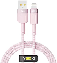 Кабель Yoki YK-ST41 STYLE USB-A - Lightning 12w 2.4a 1.2м cable Pink - фото Кабель Yoki YK-ST41 STYLE USB-A - Lightning 12w 2.4a 1.2м cable Pink