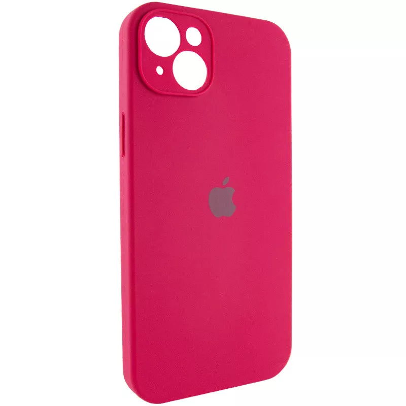 Чехол Silicone Case Full Camera for Apple iPhone 14 Rose Red - фото 2