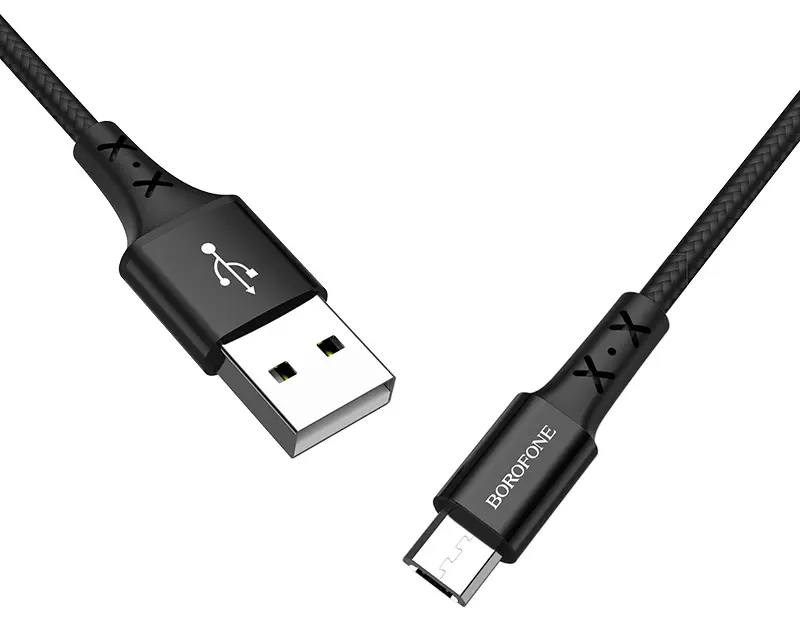 Кабель Borofone BX20 USB-A - micro USB 12w 2.4a 1м cable Black - фото 4