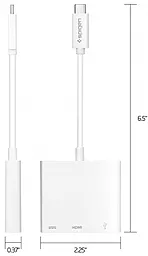 Мультипортовый USB Type-C хаб Spigen USB-C -> HDMI/USB 3.0/Type-C White (CA030C) - миниатюра 4