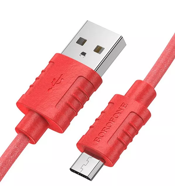 Кабель Borofone BX52 USB-A - micro USB 12w 2.4a 1м cable Red - фото 2