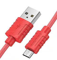 Кабель Borofone BX52 USB-A - micro USB 12w 2.4a 1м cable Red - мініатюра 2 Кабель Borofone BX52 USB-A - micro USB 12w 2.4a 1м cable Red - мініатюра 2
