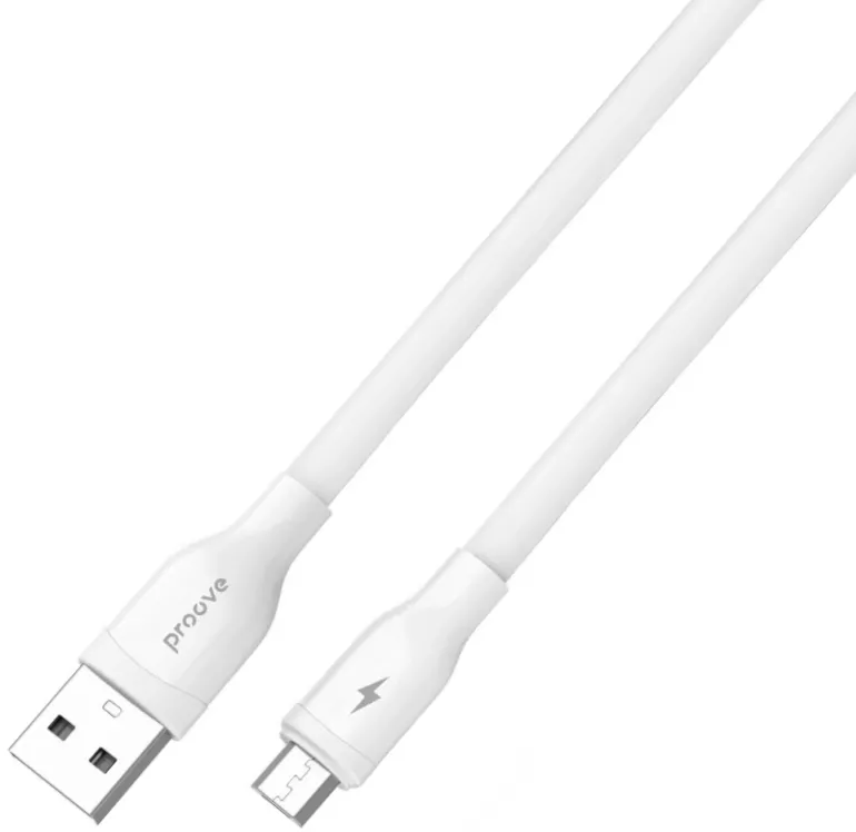 Кабель Proove Flat Out USB-A - micro USB 12w 2.4a 1м cable White - фото 2