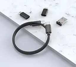 Универсальный кабель Jellico B23 6-in-1 USB-A/Type-C to Type-C/Lightning/micro USB 66w 5a 0.3м PD сable + Storage Case Black - миниатюра 4 Универсальный кабель Jellico B23 6-in-1 USB-A/Type-C to Type-C/Lightning/micro USB 66w 5a 0.3м PD сable + Storage Case Black - миниатюра 4