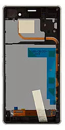 Дисплей Sony Xperia Z3 Dual (D6633) с тачскрином и рамкой, оригинал, White - миниатюра 3