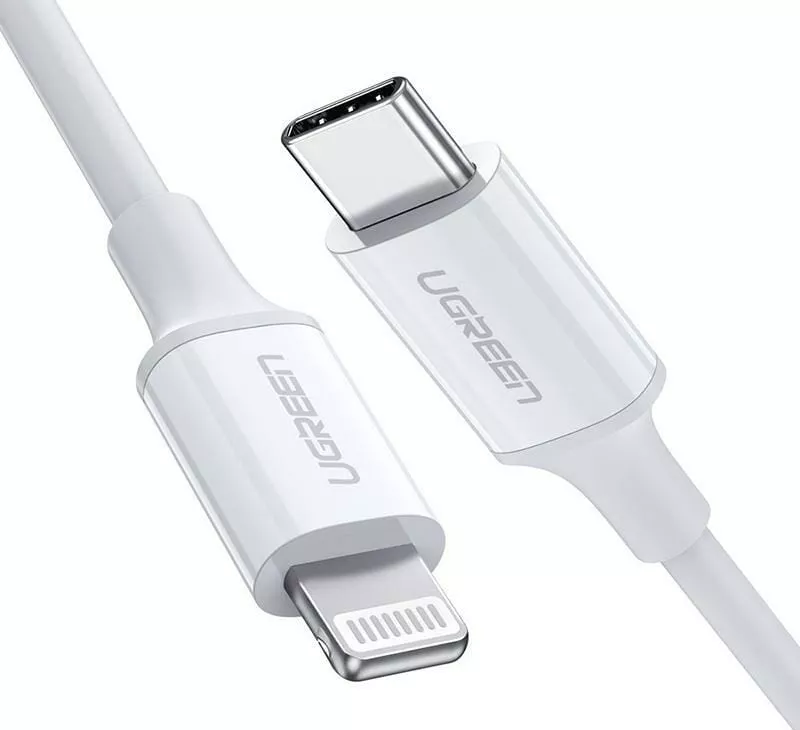 Кабель Ugreen US171 MFI USB Type-C - Lightning 18w 3a 2м PD сable White (60749) - фото 2