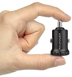 Автомобильное зарядное устройство RavPower 24W 4.8A Smallest Dual Car Adapter with iSmart 2.0 Black (RP-PC031) - миниатюра 2