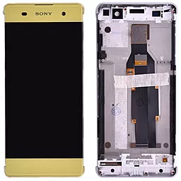 Дисплей Sony Xperia XA (F3111, F3112, F3113, F3115, F3116) з тачскріном і рамкою, Gold