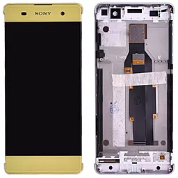 Дисплей Sony Xperia XA (F3111, F3112, F3113, F3115, F3116) с тачскрином и рамкой, Gold - фото Дисплей Sony Xperia XA (F3111, F3112, F3113, F3115, F3116) с тачскрином и рамкой, Gold