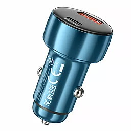 Автомобильное зарядное устройство Hoco Z50 48w PD/QC3.0 USB-C/USB-A ports home charger blue - миниатюра 3
