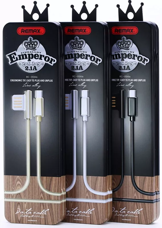 Кабель Remax Emperor USB-A - Type-C 12w 2.4a 1м cable Silver (RC-054a) - фото 2