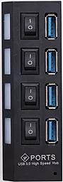 USB хаб Gembird 4хUSB3.0 Hub Black (UHB-U3P4-22) - миниатюра 3
