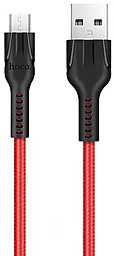 Кабель Hoco U31 Benay USB-A - micro USB 12w 2.4a 1м cable Red - фото Кабель Hoco U31 Benay USB-A - micro USB 12w 2.4a 1м cable Red